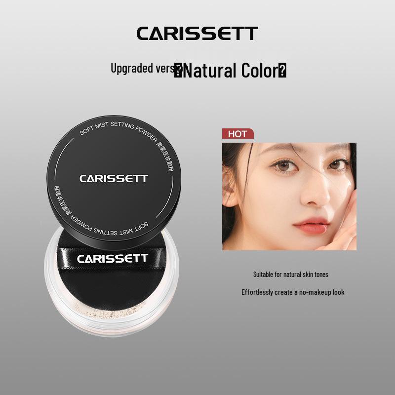 CARISSETT Waterproof Setting Powder: Long-lasting Oil Control, Conceals Pores, Ideal for Combination/Oily Skin.