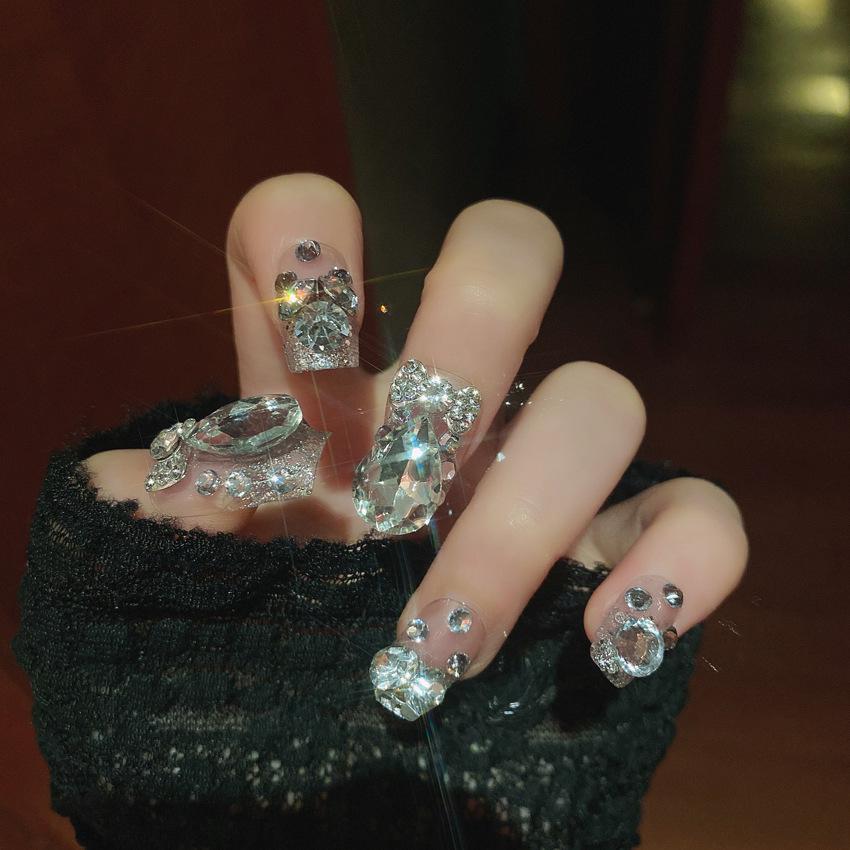 

Стразы Свадебное Платье Накладные Ногти Патчи: Блестящий, Съемный и Носимый Свадебный Нейл-арт