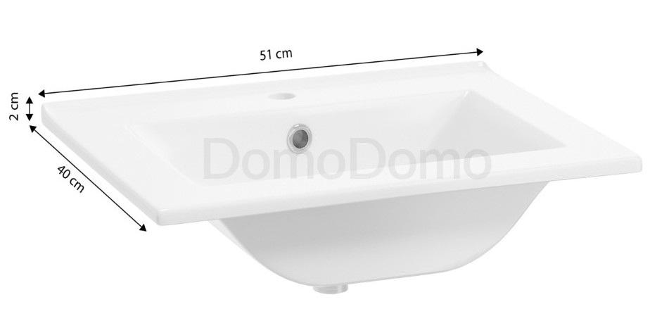 Wall-hung Bathroom Cabinet with Washbasin, Craft Oak, 50 Cm, Ronda New