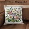2D Vintage Floral Embossed Style Throw Pillow Covers Pattern Cushion Cover Suitable For Sofa Bedroom Car Pillow Cover