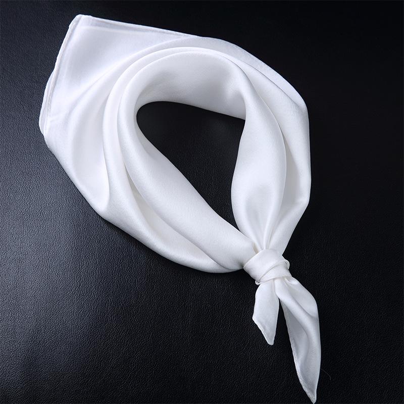 Pañuelo Cuadrado de Satén Versátil - Color Sólido Unisex para Primavera y Otoño