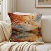Cozy Autumn Tree And Leaves Cushion Cover Breathable Short Plush Pillow Covers Machine Washable Wrinkle-Resistant Soft Durable