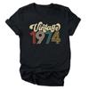 Camiseta De Aniversrio Vintage 1970 Feminina Top Grfico Preto Harajuku Festa De Aniversrio De Quarentena Streetwear Casual