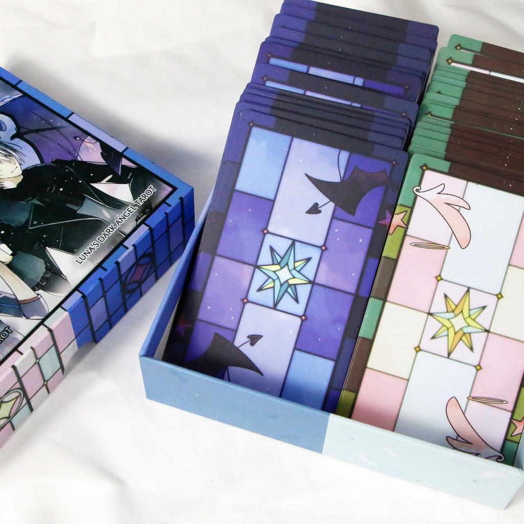 2 In 1 Luna's Dark Angel and Light Angel Tarot Deck 12*7cm 156 Pcs Tarot Cards In Rigid Box