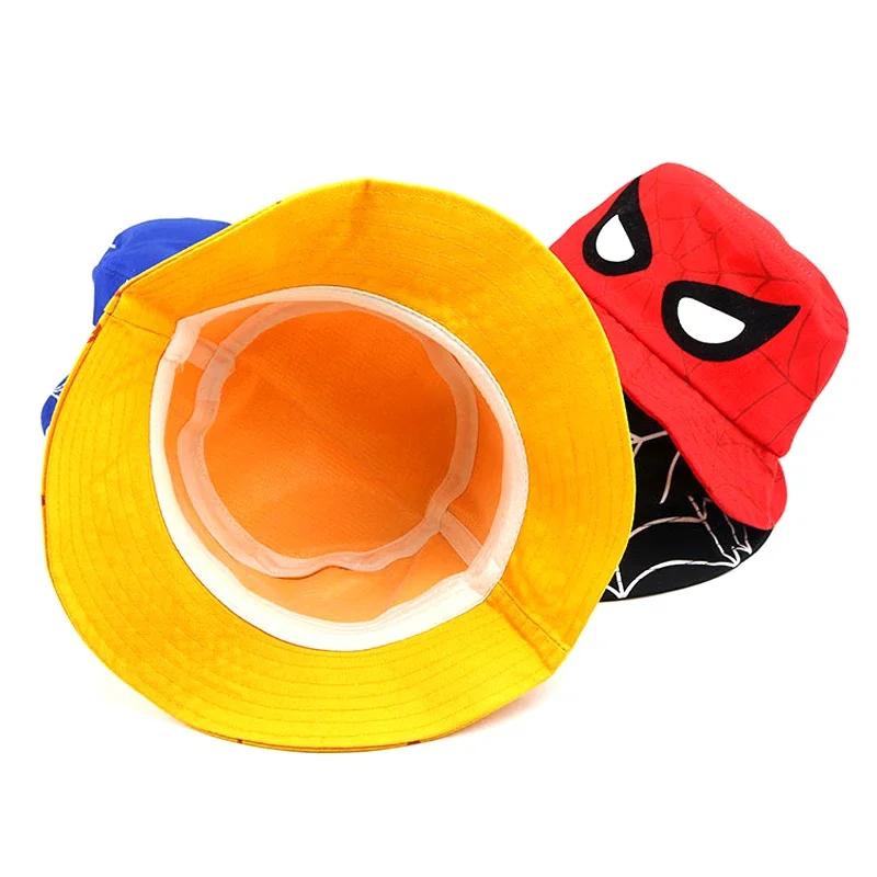 Spider Man Children's Fisherman Hat Boy Girl Outdoor Sun Hat Sunscreen Sunshade Cosplay Multicolored Cap Festival Gift