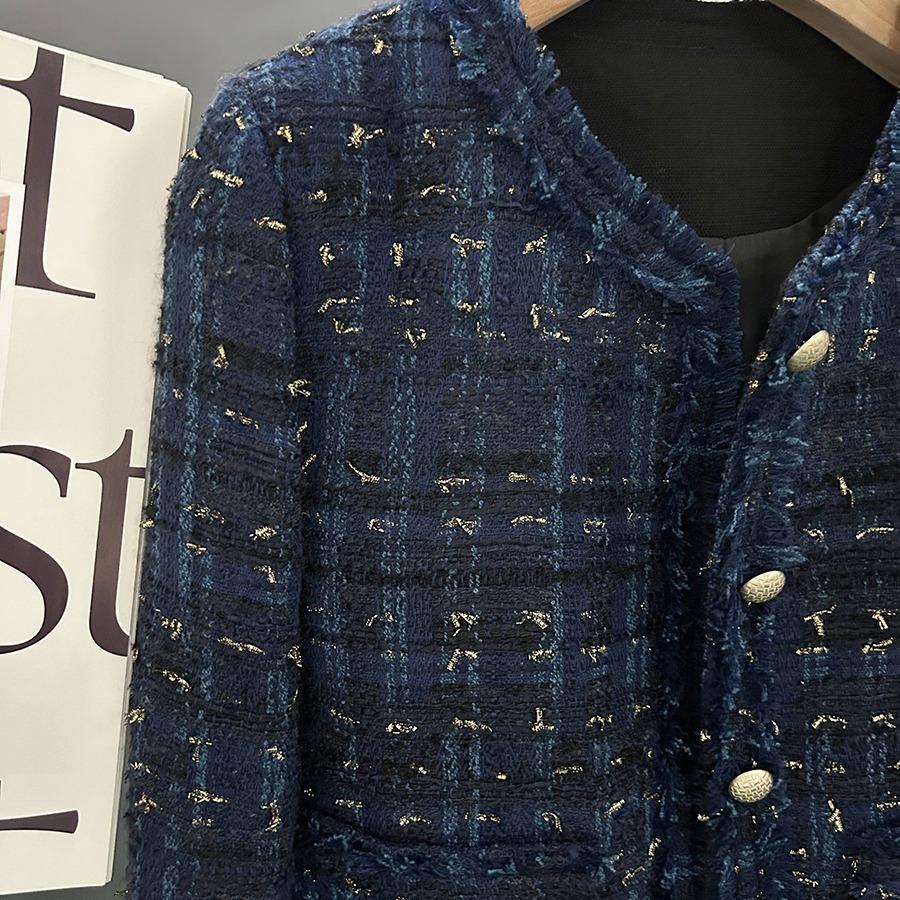 New Blue Light Luxury Celebrity Xiaoxiangfeng Suit Short Jacket Women's Autumn and Winter High-end Trendy Versatile Top