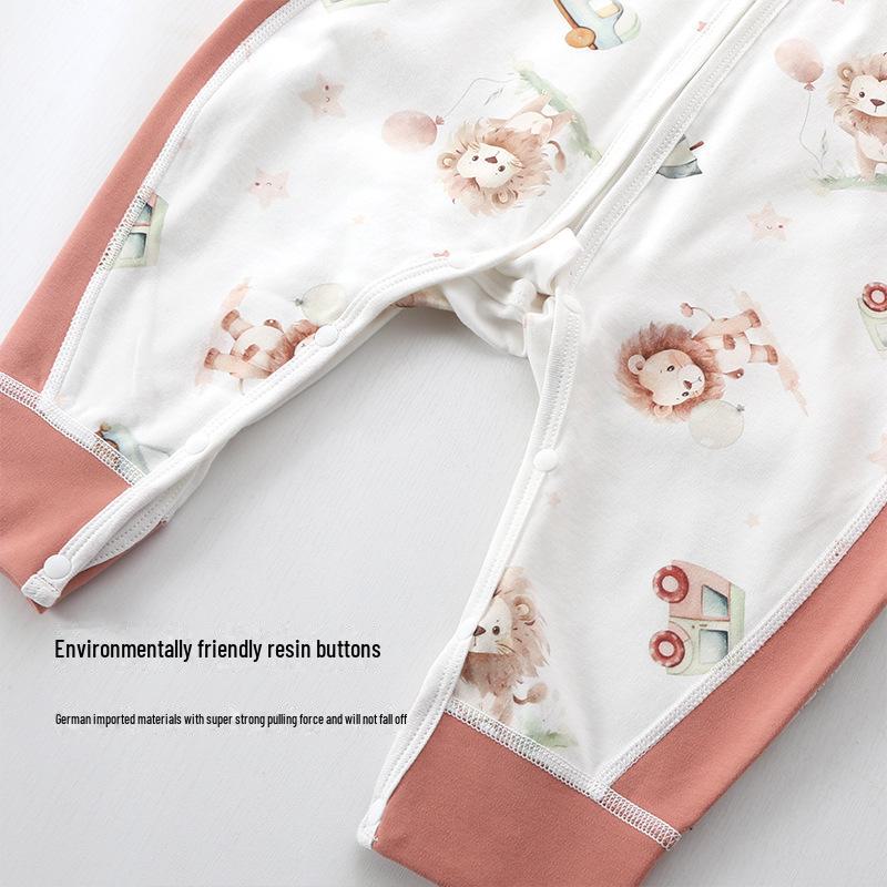 Spring Cotton Baby Sleeping Bag Pajamas: Long Sleeve Split Leg with Zipper