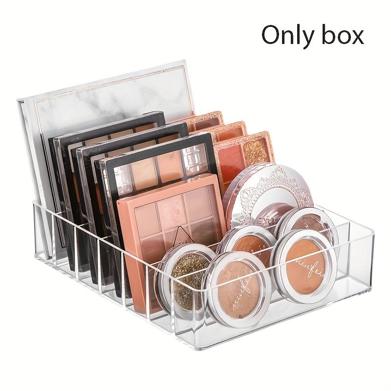 Transparent Compartment Makeup Manager Tray for Eye Shadow Palette, Lipstick and Cosmetics - Transparent Plastic Storage Box