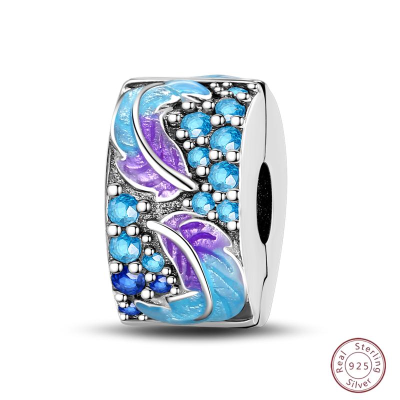 Copper Beaded Pendant Blue Zircon Ocean Penguin Crab Original 3Mm Bracelet Women Fine Jewelry