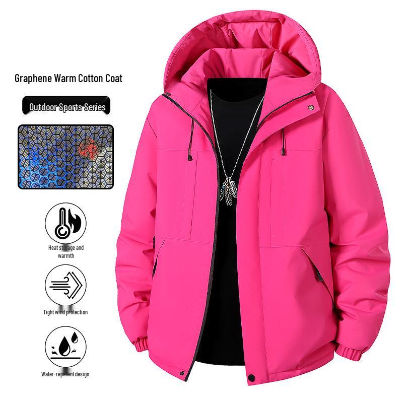 

Graphene Unisex Outdoor Shell Jacket: Thick, Warm, Solid Color for Autumn/Winter Sports & Mountaineering S (48-55 kg)