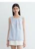 Minimalist round neck shirt, loose and elegant sleeveless shirt