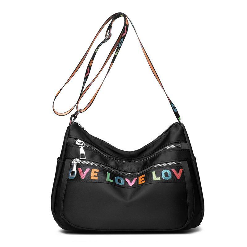 

Досуг Водонепроницаемая нейлоновая сумка через плечо Холщовая сумка для мам Сумка через плечо Дорожная сумка из ткани Оксфорд чёрный