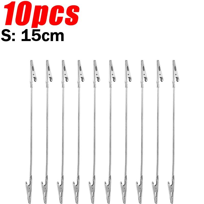 1/20pcs Flexible Metal Long Hose Pins for DIY Card Photo Double Ends Alligator Clamps Clip Home Alloy Memo Picture Holder Racks