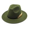 Leaf Decoration Woolen Hats Formal Occasion British Vintage Hats Fashion Fedora Hat  Men Women