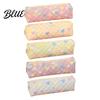 Cute Pen Organizer Heart Print Pencil Case Minimalist Square Pouch