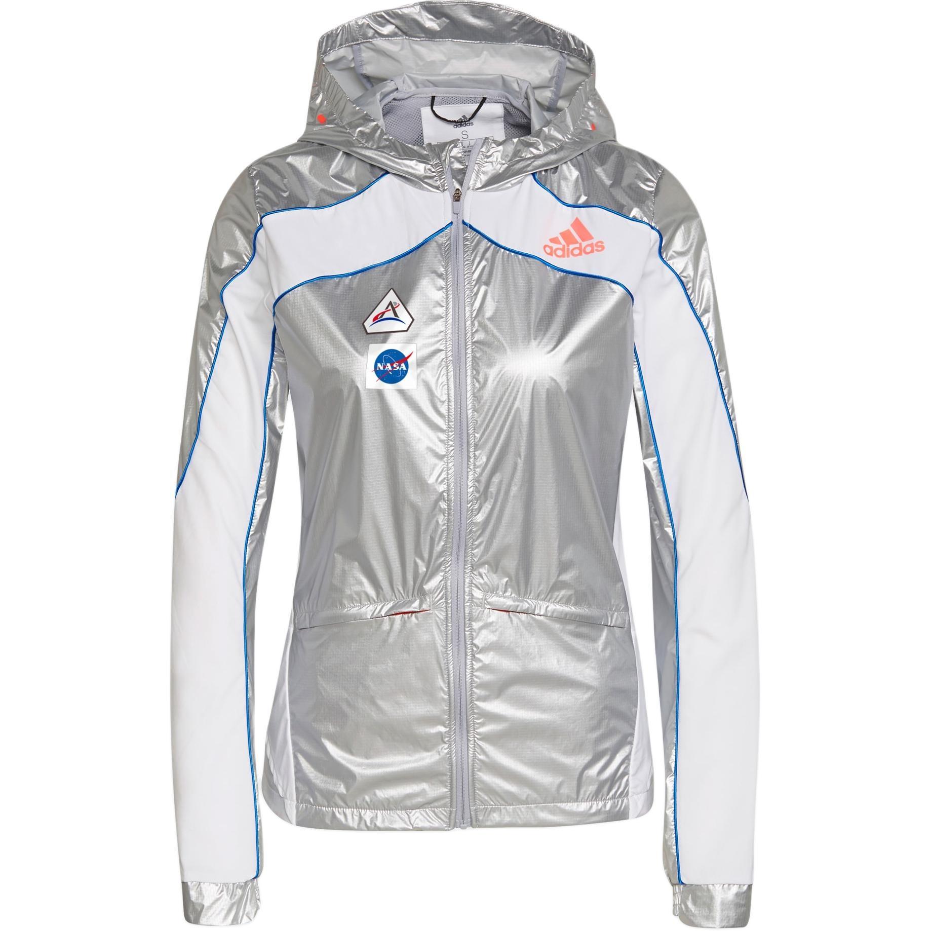 (WMNS) adidas Space Jkt W Running Sports Hooded Jacket Silver Metallic Women s GN4269 M