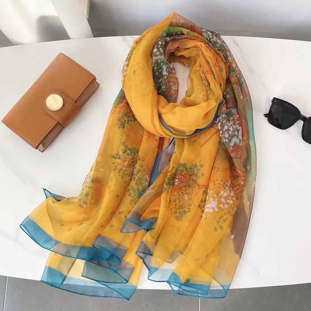 Women Scarf Fashion Large Silk Scarves Shawls Wraps Female Hijabs Pashmina Foulard Bandana Neck Hijabs Long Size Scarfs