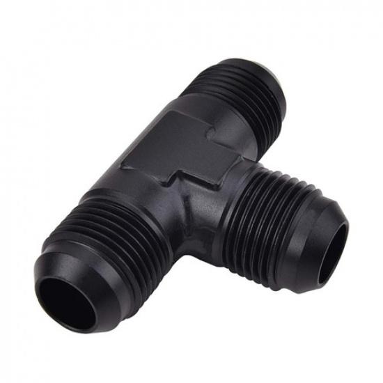 3-Way Tee T-Piece Fitting Adapter AN12 12-AN Male to 2X AN12 12-AN Male BLACK 1 PCS
