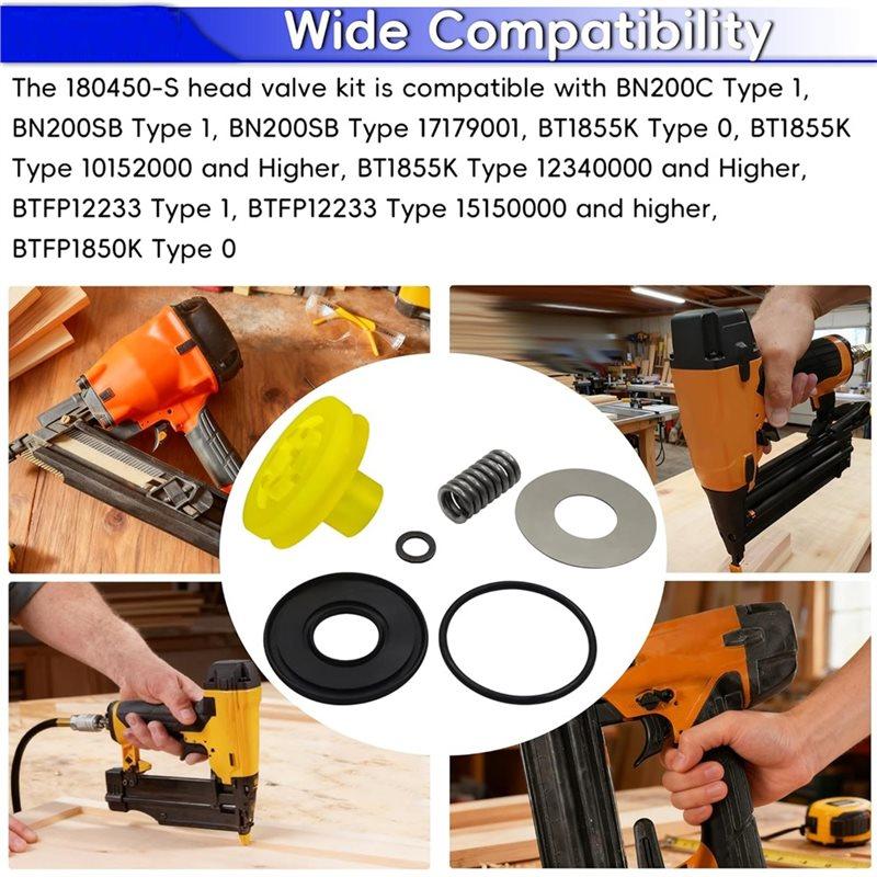 A74E-For Dwfp12233 18 Ga Pneu Brad Nailer Replacement- 180450-S Head Valve Kit Fits BT1855 SB-2IN1 SX1838 SB-1850BN SB-1842BN