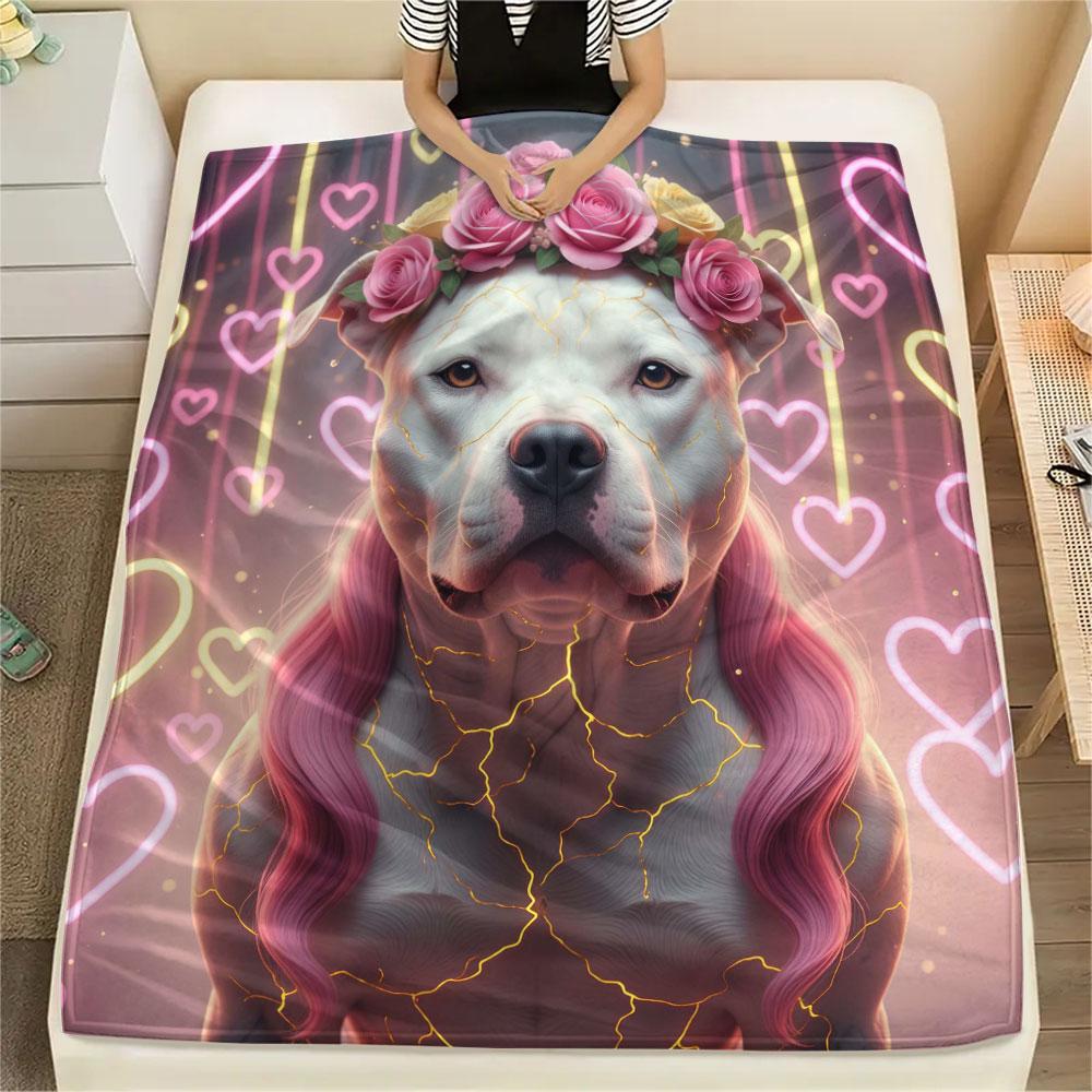 1Pc MarbleAnimals Print Flannel Blanket, High quality Comfortable for All Seasons, Home Decor, Warmth and Comfort, Perfect for Christmas Gifts