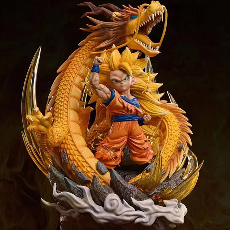 Q Version Z Figure Ssj3 Goku Action Figures Dragon Fist Explosion 14CM PVC GK Statue Collectible Model Toys
