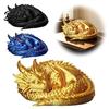 Handcrafted Fantasy Figures 3D Printed Golden Dragon Statue Desktop Ornament Collectible Statue Art Craft Toy Unique Gift for Kids & Lovers