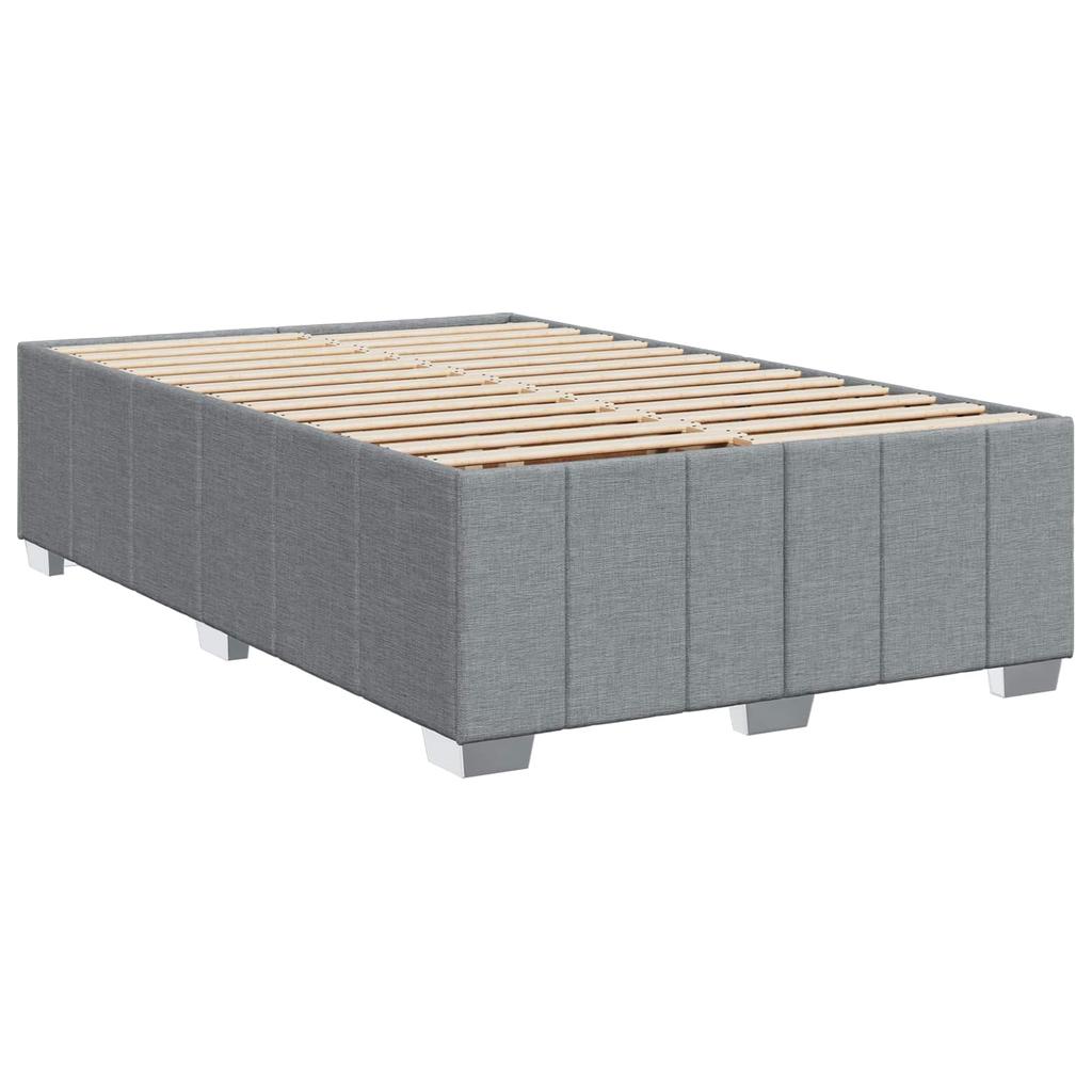 Box Spring Bed with Mattress Light Grey 120 x 190 cm Fabric