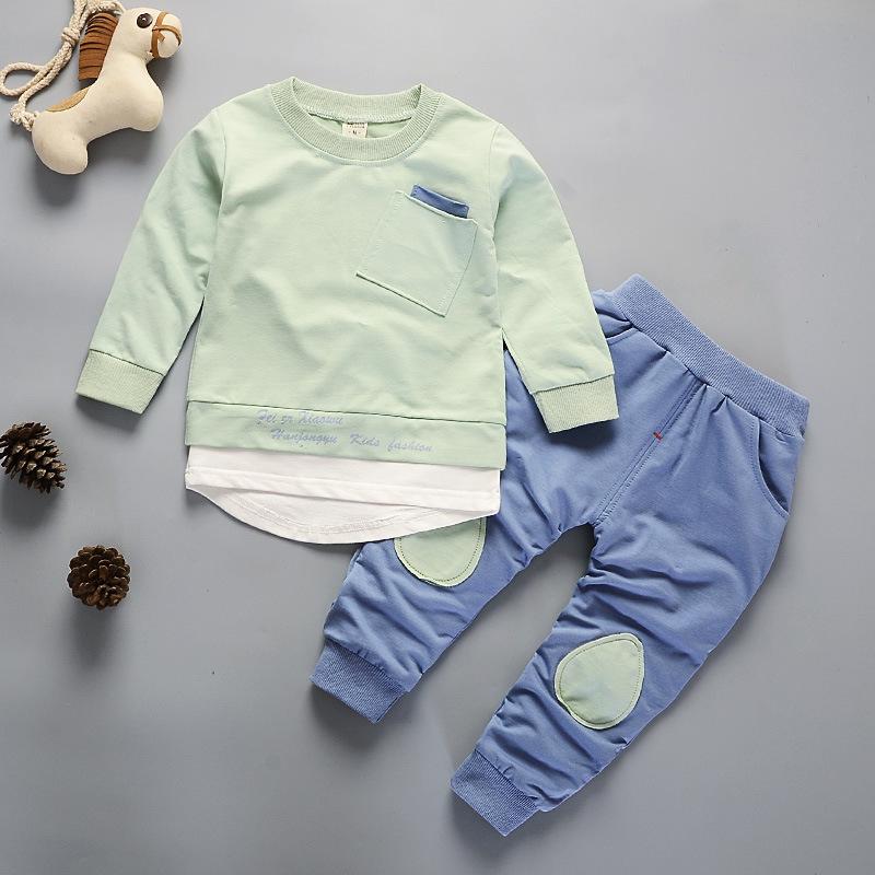 Boys' Autumn Hoodie One-Piece Set for Toddlers Aged 1-3, 2025 Collection