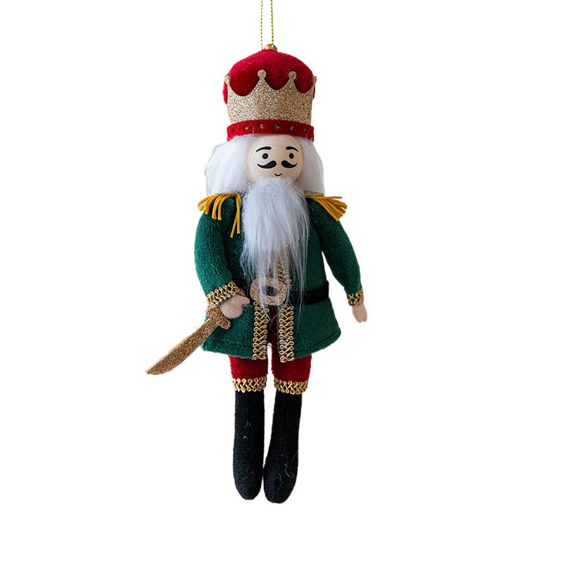 Nutcracker Hanging Ornament: Christmas Soldier Figure Stuffed King Fabric Nutcrackers Dolls Xmas Holiday Tree Decor For Holiday