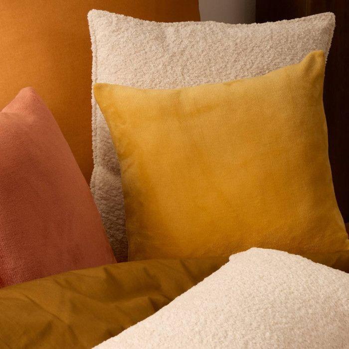 Coussin déhoussable en Flanelle 38 x 38 cm "Ollis" - Ollis Ocre -