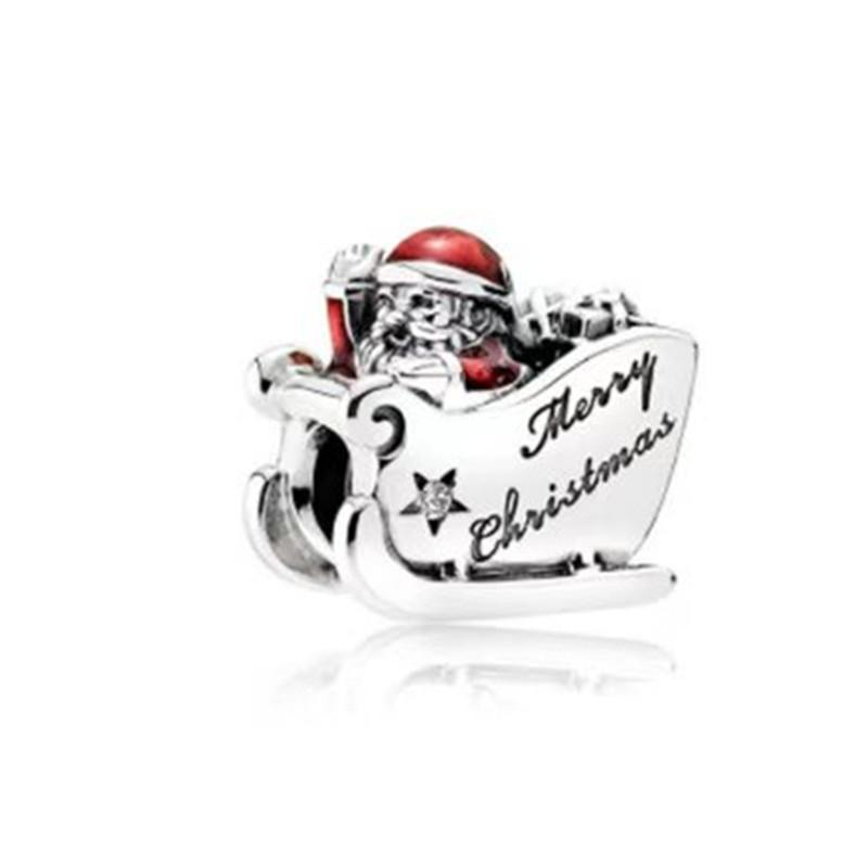 Snowman Sled Santa Claus Christmas Collection Charm Bead Pendant Fit Original European Jewelry Diy Making Unique Gift