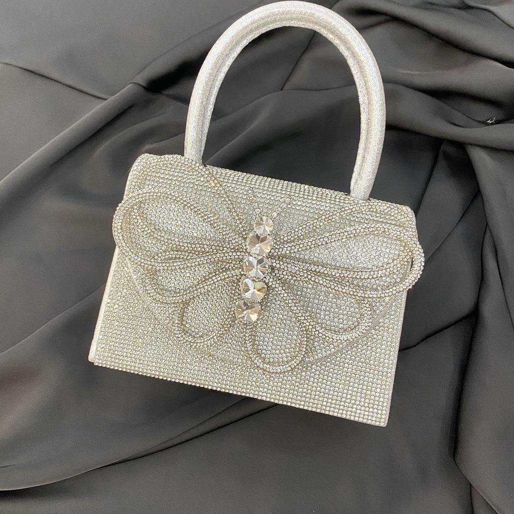Bolso Plateado Nuevo Bolso de Diamantes Bolso de Barra para Fiesta Vestido de Noche Bolso de Cumpleaños Boda Banquete Bolso de Banquete
