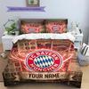 Custom Name FC Bayern München Pattern Bedding Quilt Set  Home Decoration  Gift (1 * duvet cover + 2 * pillowcase  without core)