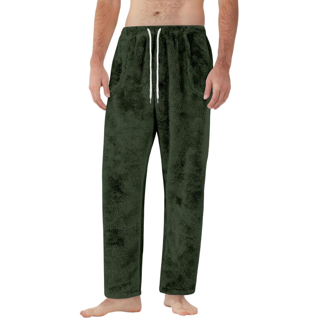 Herren Kordelzug Tasche Flanellhose Homewear Schlafhose