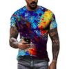 Colorful Graffiti Graphics T Shirts Summer Fashion Short Sleeve 3D Ink Splash Printed T-shirts