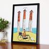 Wooden Picture Solid Wood Puzzle Poster Photo Size 28 Home Gift Frame, 35.5cm, Black,