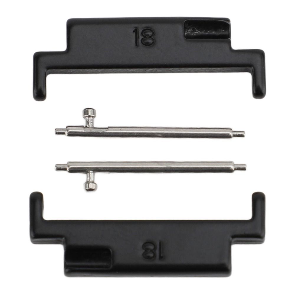 1 Pair Stainless Steel Metal Watch Band Adapter Black Color Replacement Part Watch Strap Connection Adapter 18-20mm Size