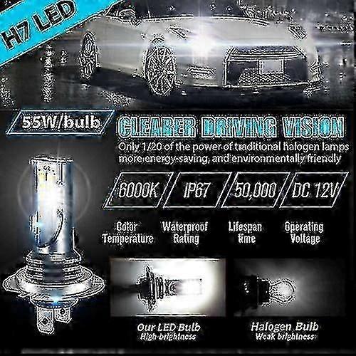 60000lm Super Bright 6000k White 4xh7 Led Headlight Bulb Kit High Low Beam 220w