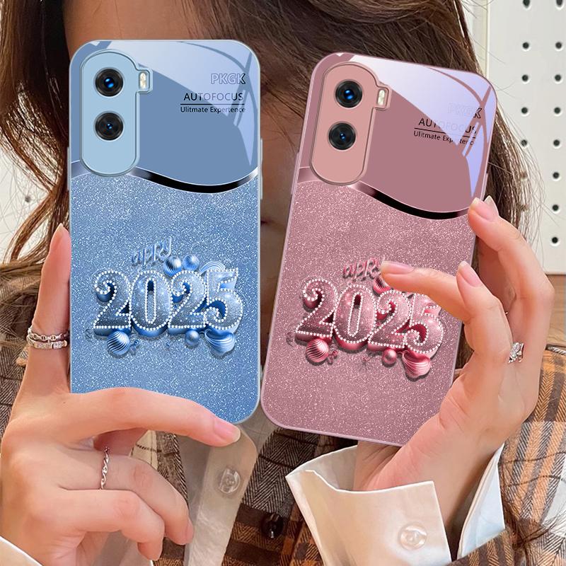Colorful New Year 2025 For Honor 200 90 8X 9X Pro Lite P50 P40 Nova 10 11i P60 Magic4 6 Mate 20 50 Tempered Glass Phone Case