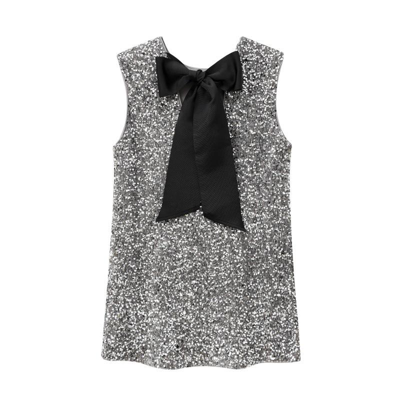 European & American Style Women's Sequin Party Dress with Back Tie 2025