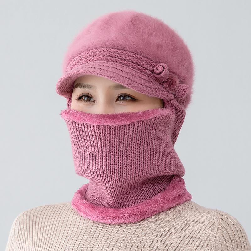 New Female Winter Hats Fur Lined Keep Warm Hats For Women Windproof Coldproof Thicken Balaclava Cap