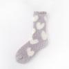 Warm Coral Fleece Women's Socks - Autumn & Winter Love Heart Non-Shedding Floor Socks for Home & Postpartum Comfort.