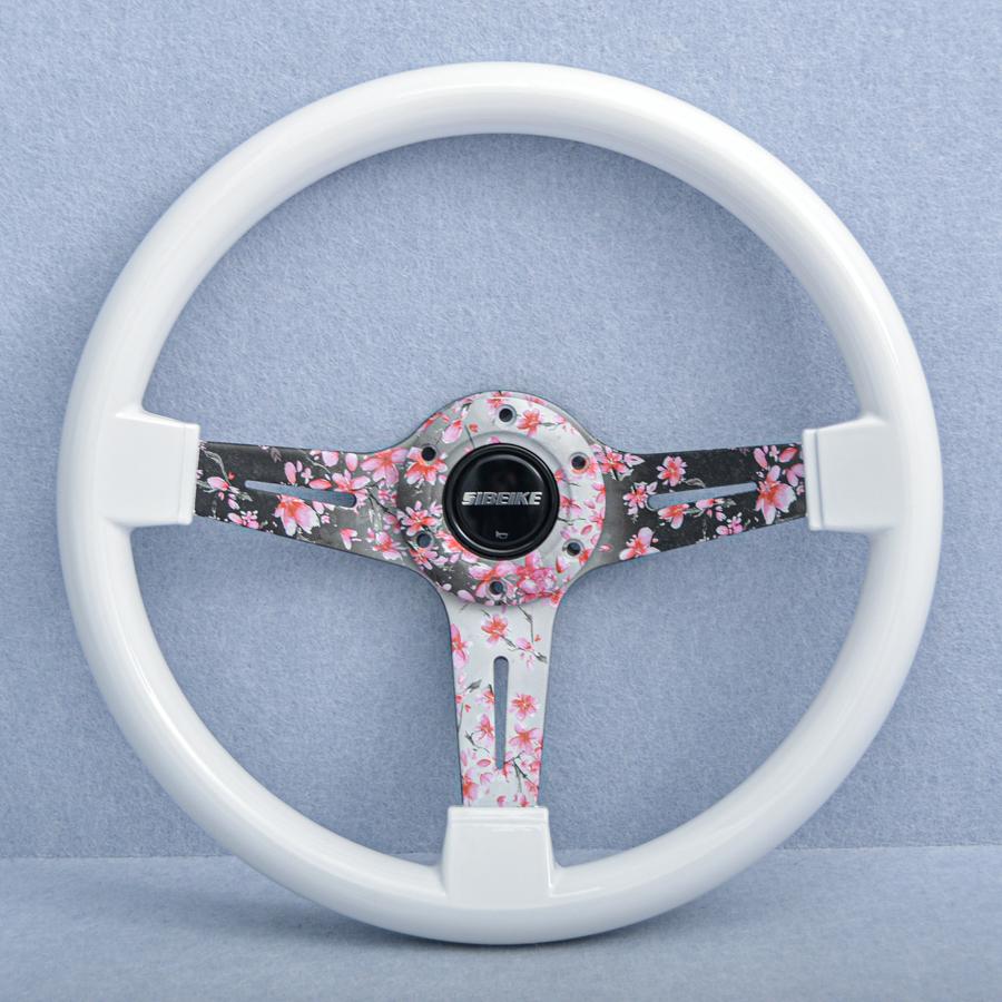 14inch 350mm Pink Flower JDM Universal Racing Sports Steering Wheel Car Accessories