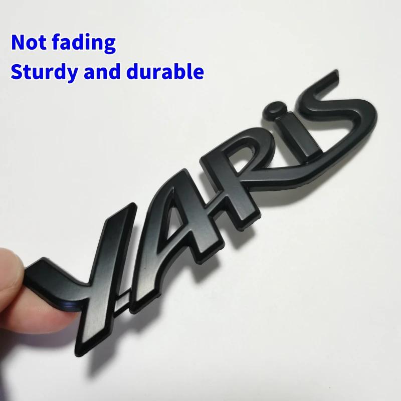 3D Metal Yaris Logo Emblem Badge Matte black Chrome Plated Trunk Letter Sticker For Toyota Yaris Car Exterior Decor Accessories
