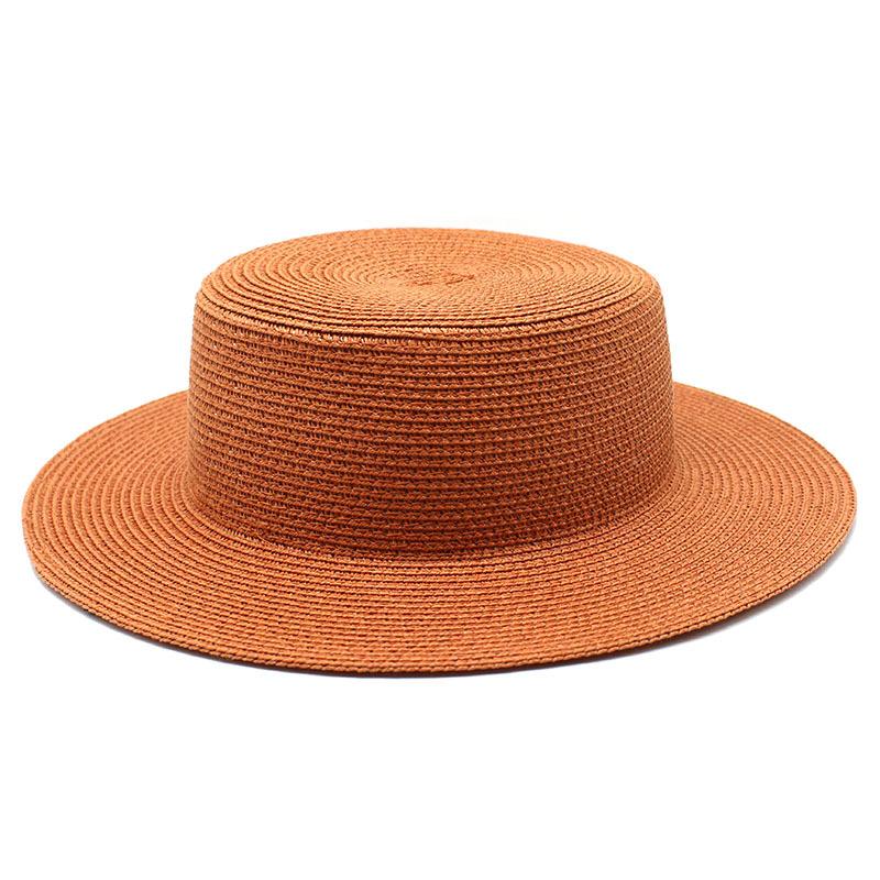 Grass Green Straw Hat Women'S Sky Flat Top Top Hat Seaside Vacation Beach Hat Internet Celebrity Straw Hat Sun Hat