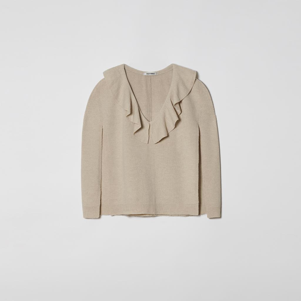 Soltipebeul Flare Cape Wool Knit [Cream]