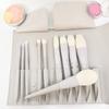 10Pcs Matte Gray Handle Makeup Brush Set Rubber Paint Soft Dense Fiber Face Eye Brushes Professional Elegant Kit