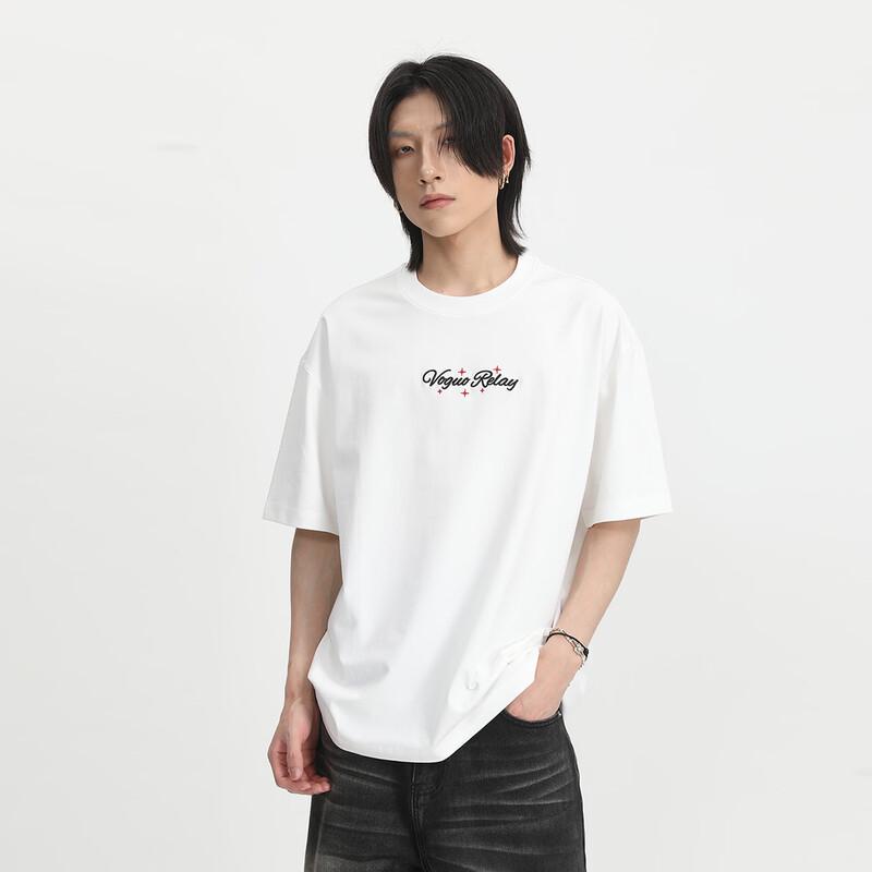 VOGUO RELAY Summer Embroidered Logo Short Sleeve T-Shirt S чёрный