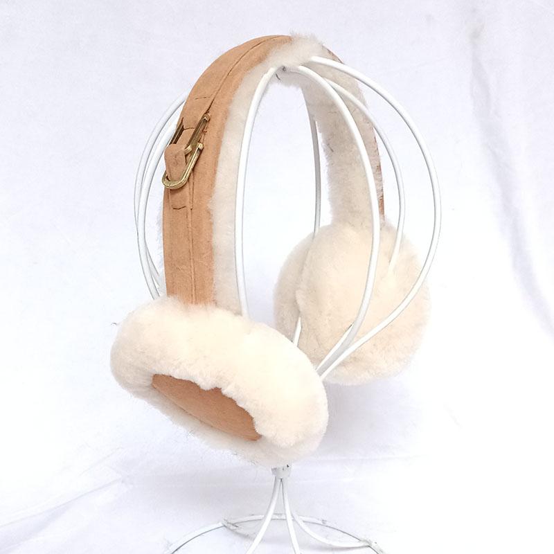 Winter Women Real Wool Fur Earmuff Warm Female Sheepskin Soft EarWarmer Outdoor Cold Protection Earflap