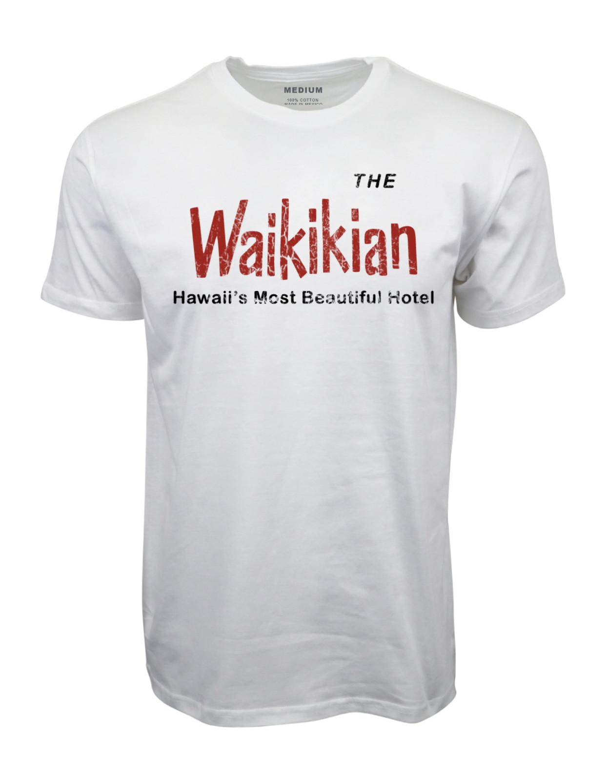 90s THE WAIKIKIAN VINTAGE WASH LOOK GRAPHIC BLACK T-SHIRT L